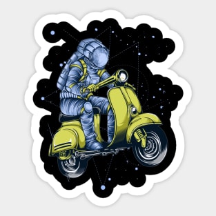 Astronaut Scooter Space Sticker